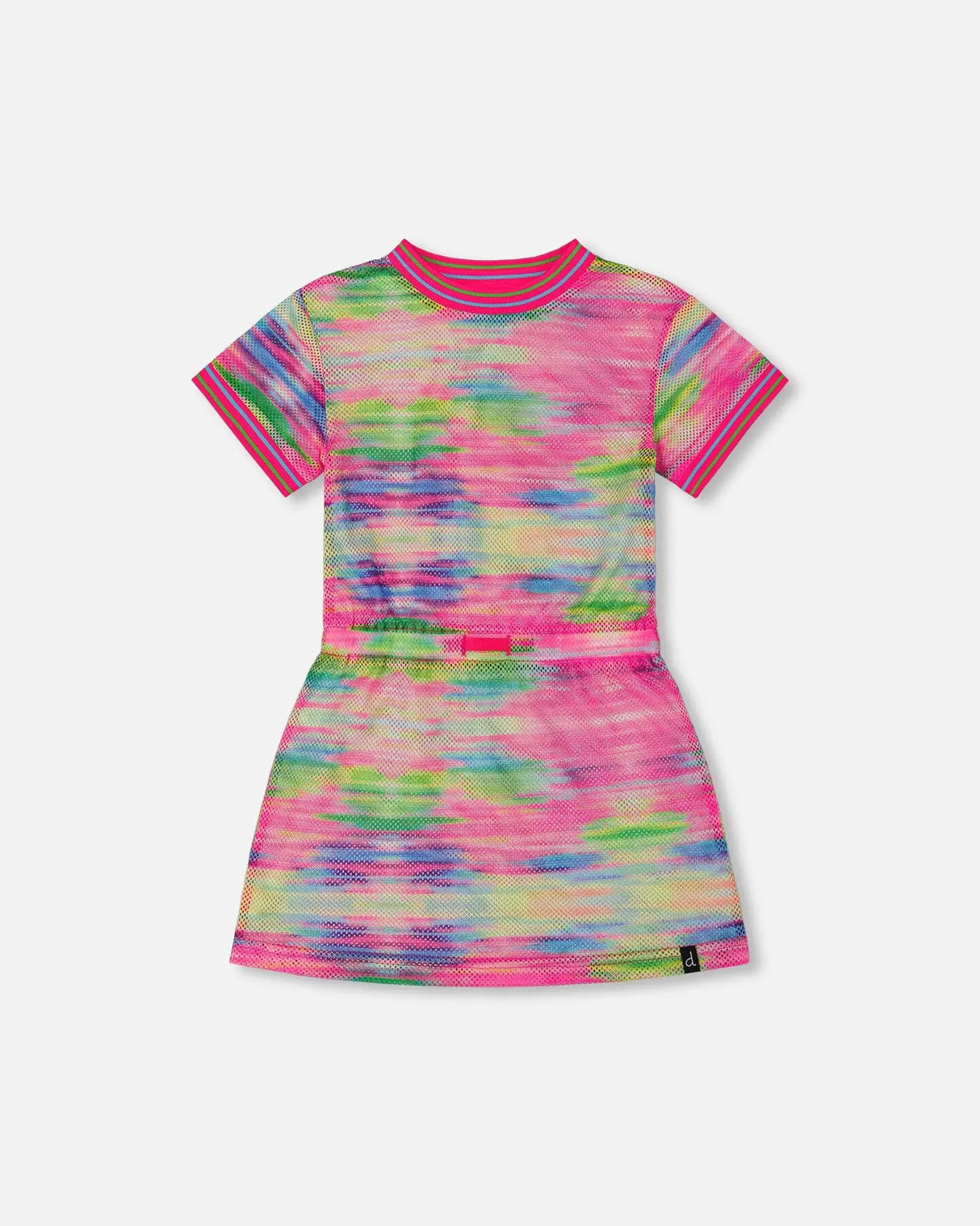 Short Sleeve Mesh Beach Dress Multicolored | Deux par Deux | Jenni Kidz