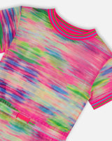 Short Sleeve Mesh Beach Dress Multicolored | Deux par Deux | Jenni Kidz