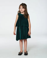 Sleeveless Dress With Eyelet Collar Forest Green | Deux par Deux | Jenni Kidz