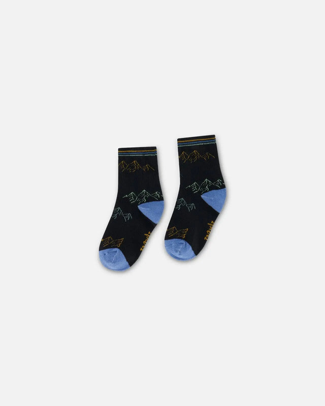 Socks Black With Mountains | Deux par Deux | Jenni Kidz