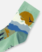 Socks Sage With Landscape | Deux par Deux | Jenni Kidz