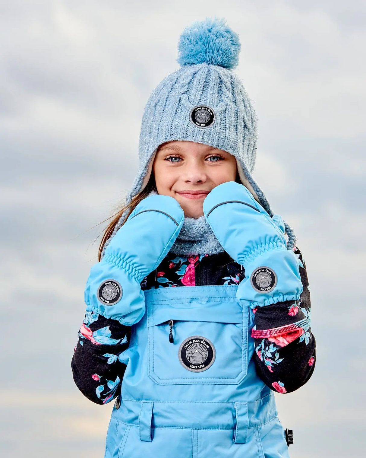 Solid Mittens Air Blue | Deux par Deux | Jenni Kidz