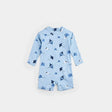 Stingray Print On Sky Blue Long-Sleeve Swim Romper | Petit Lem | Petit Lem | Jenni Kidz