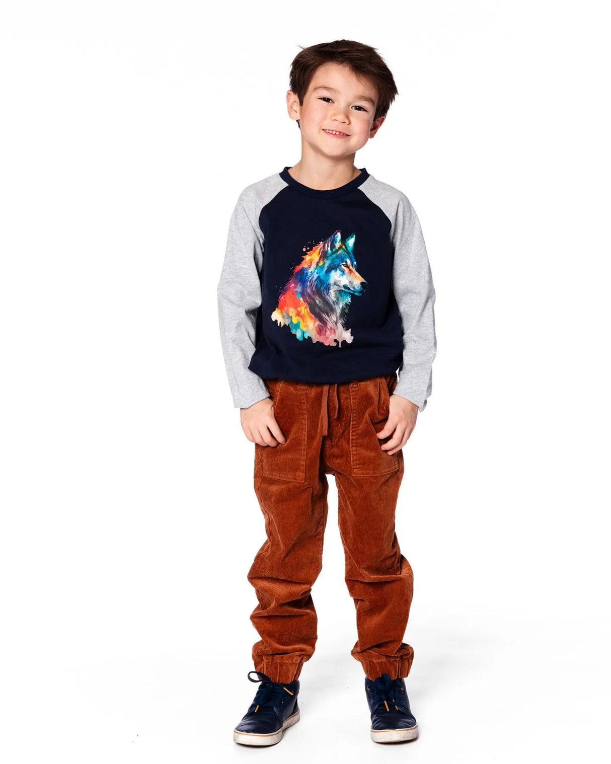 Stretch Corduroy Jogger Pants Brown | Deux par Deux | Jenni Kidz