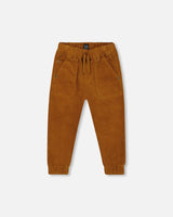 Stretch Corduroy Jogger Pants Caramel Brown | Deux par Deux | Jenni Kidz