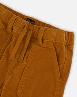 Stretch Corduroy Jogger Pants Caramel Brown | Deux par Deux | Jenni Kidz