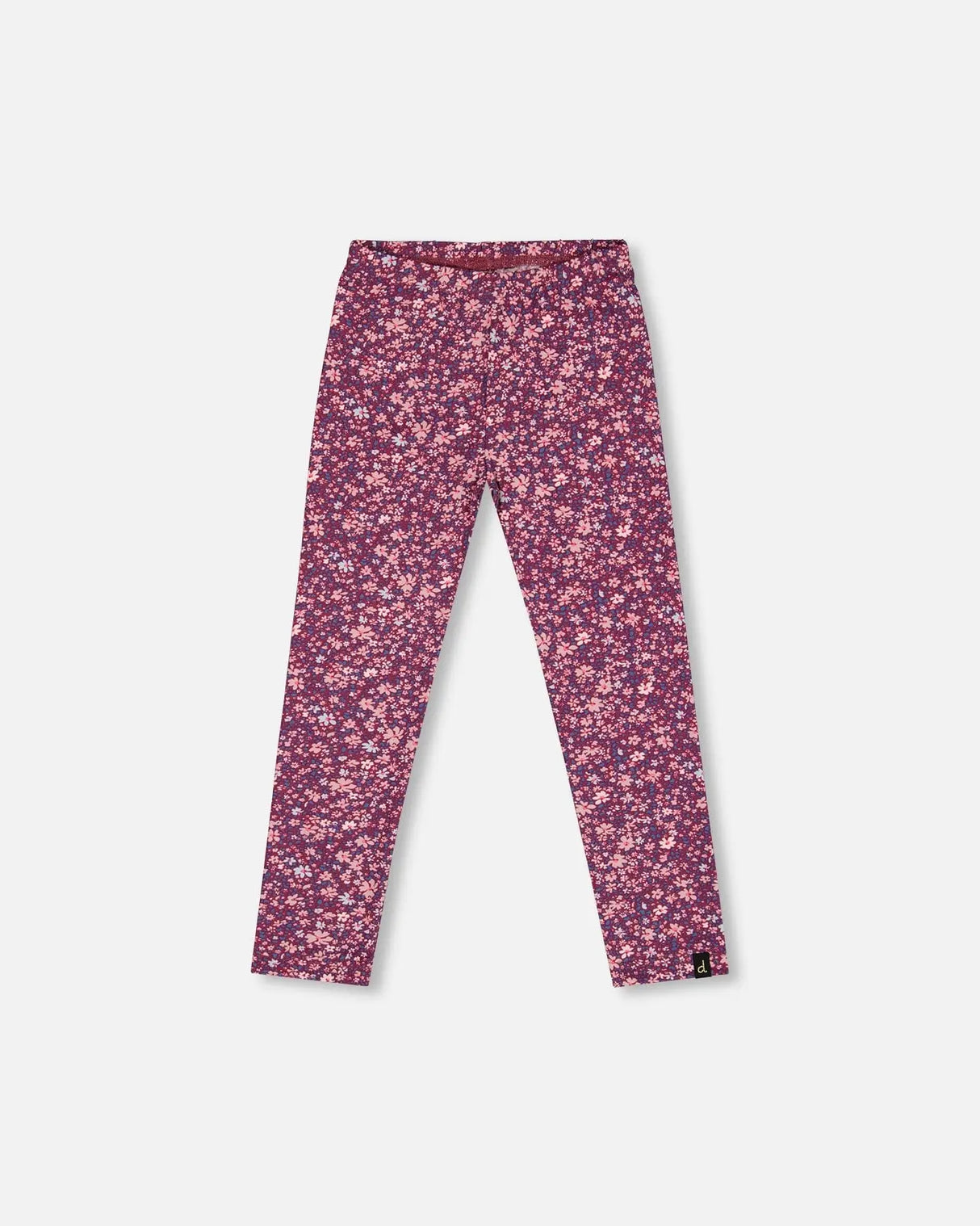 Stretch Leggings Burgundy Printed Little Flowers | Deux par Deux | Jenni Kidz