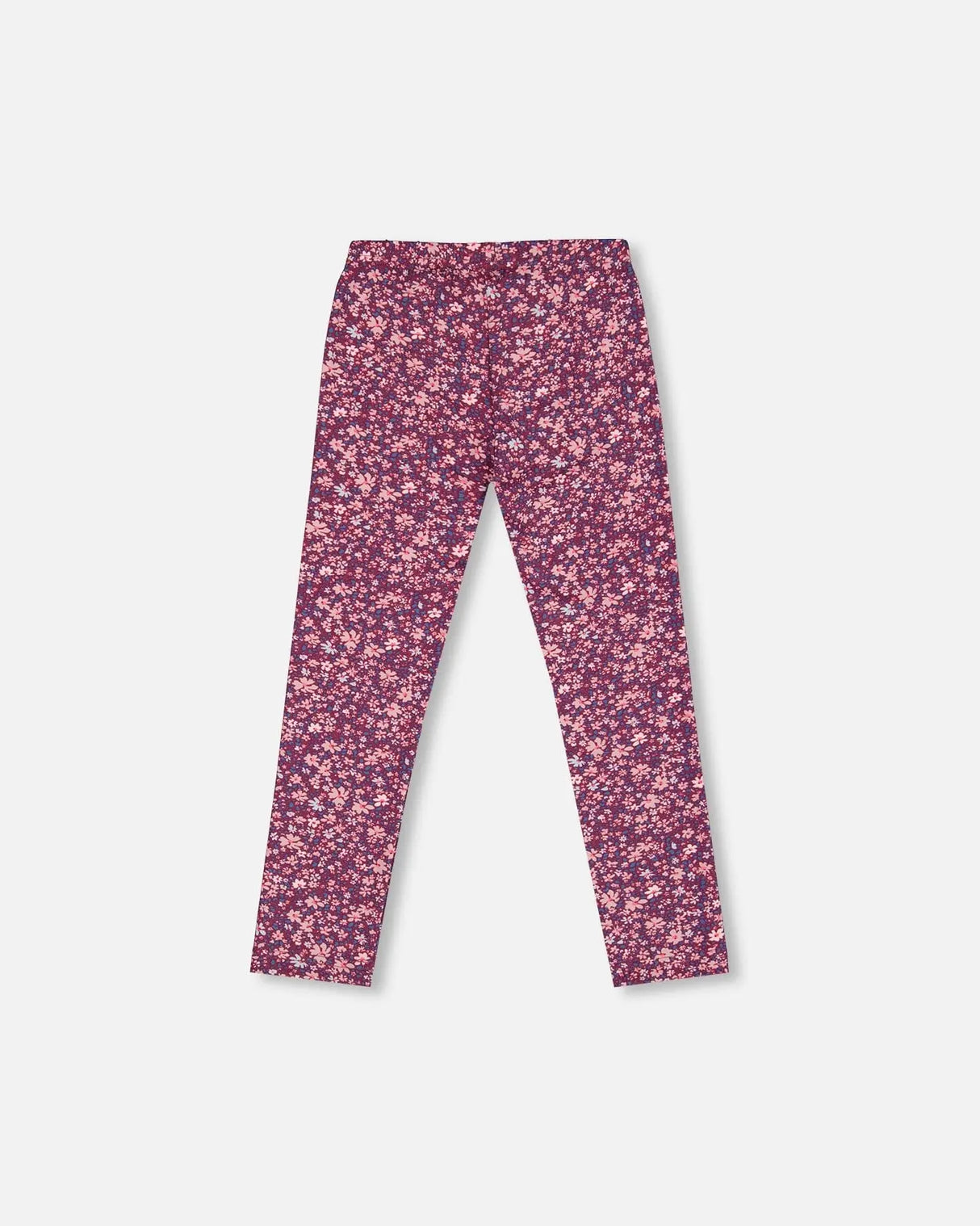 Stretch Leggings Burgundy Printed Little Flowers | Deux par Deux | Jenni Kidz