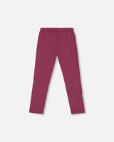 Stretch Leggings With Print Burgundy | Deux par Deux | Jenni Kidz