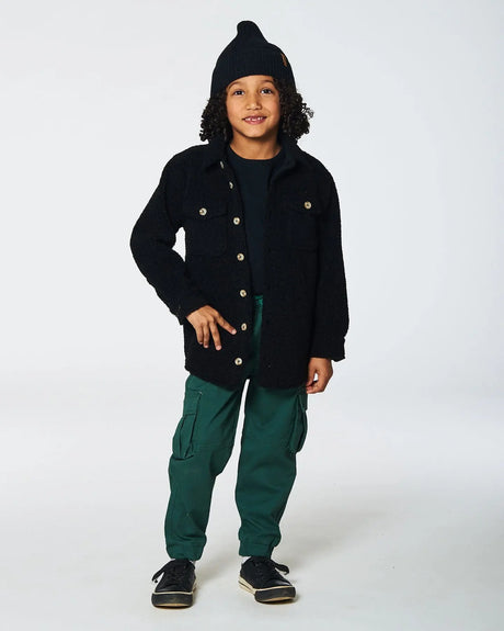 Stretch Twill Cargo Jogger Pants Forest Green | Deux par Deux | Jenni Kidz