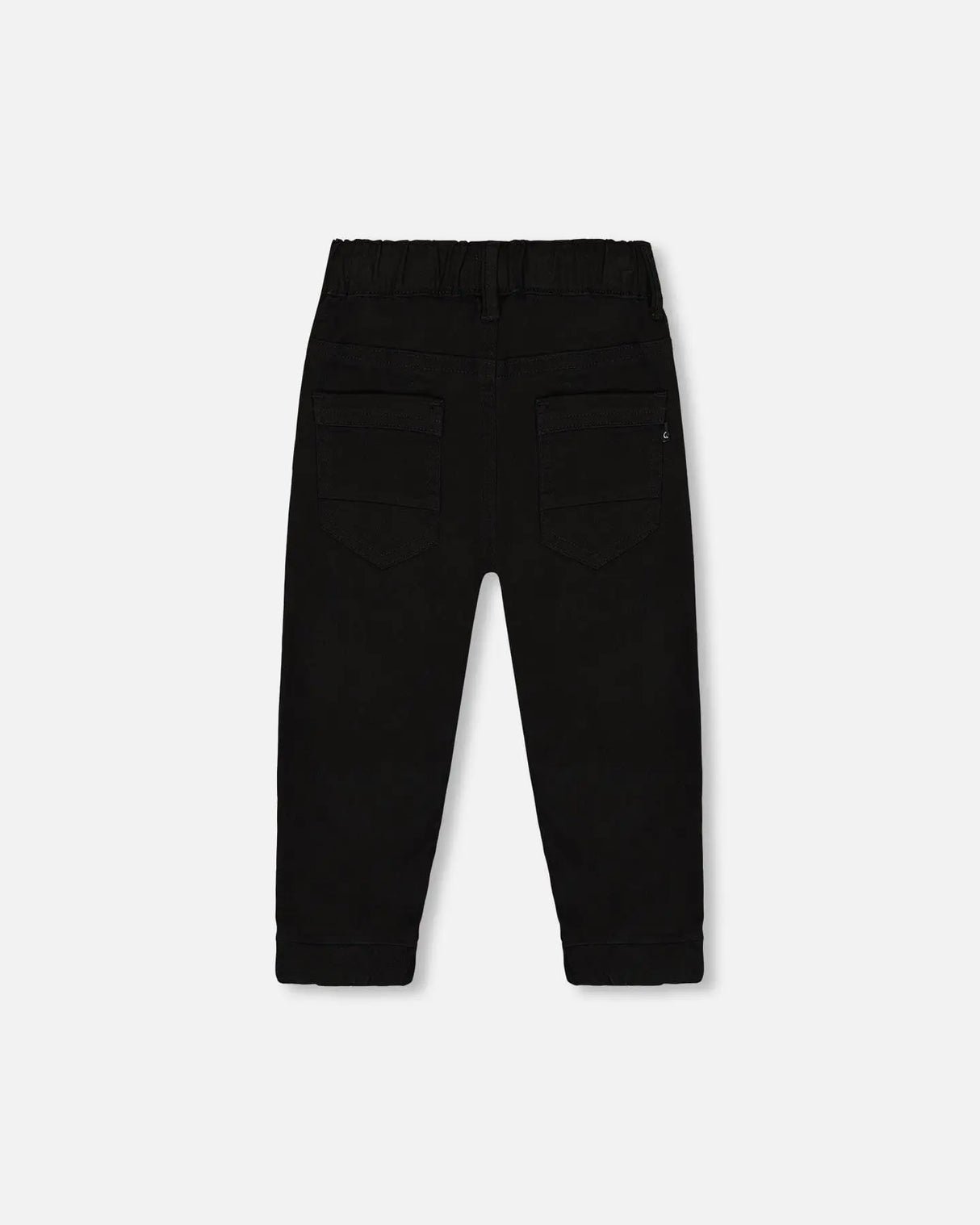 Stretch Twill Pleated Knee Jogger Pants Black | Deux par Deux | Jenni Kidz