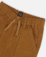 Stretch Twill Pleated Knee Jogger Pants Caramel Brown | Deux par Deux | Jenni Kidz