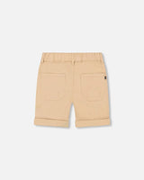 Stretch Twill Short Beige | Deux par Deux | Jenni Kidz