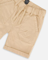 Stretch Twill Short Beige | Deux par Deux | Jenni Kidz