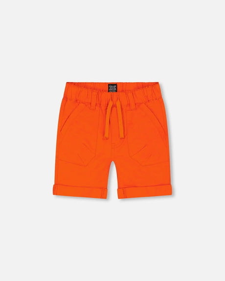 Stretch Twill Short Tangerine | Deux par Deux | Jenni Kidz