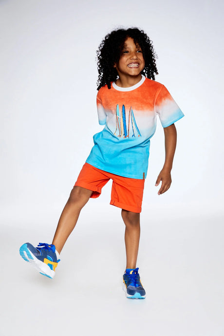 Stretch Twill Short Tangerine | Deux par Deux | Jenni Kidz