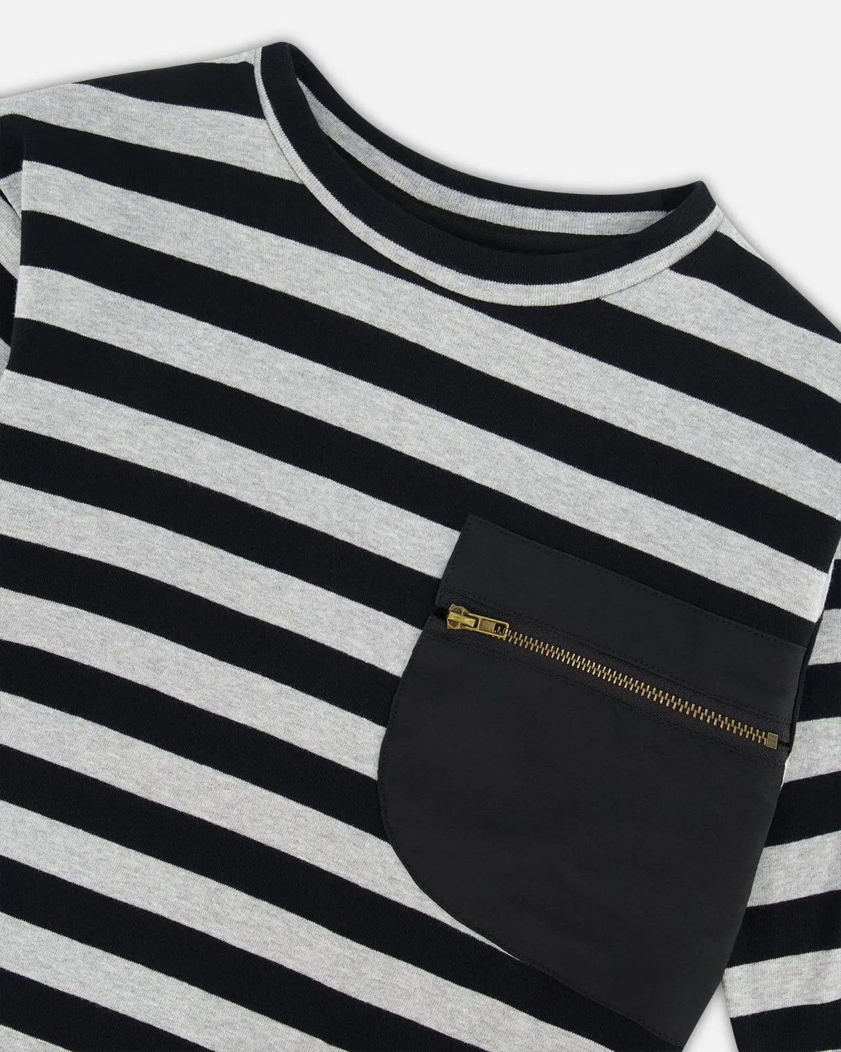 Striped Rib T-Shirt Black | Deux par Deux | Jenni Kidz