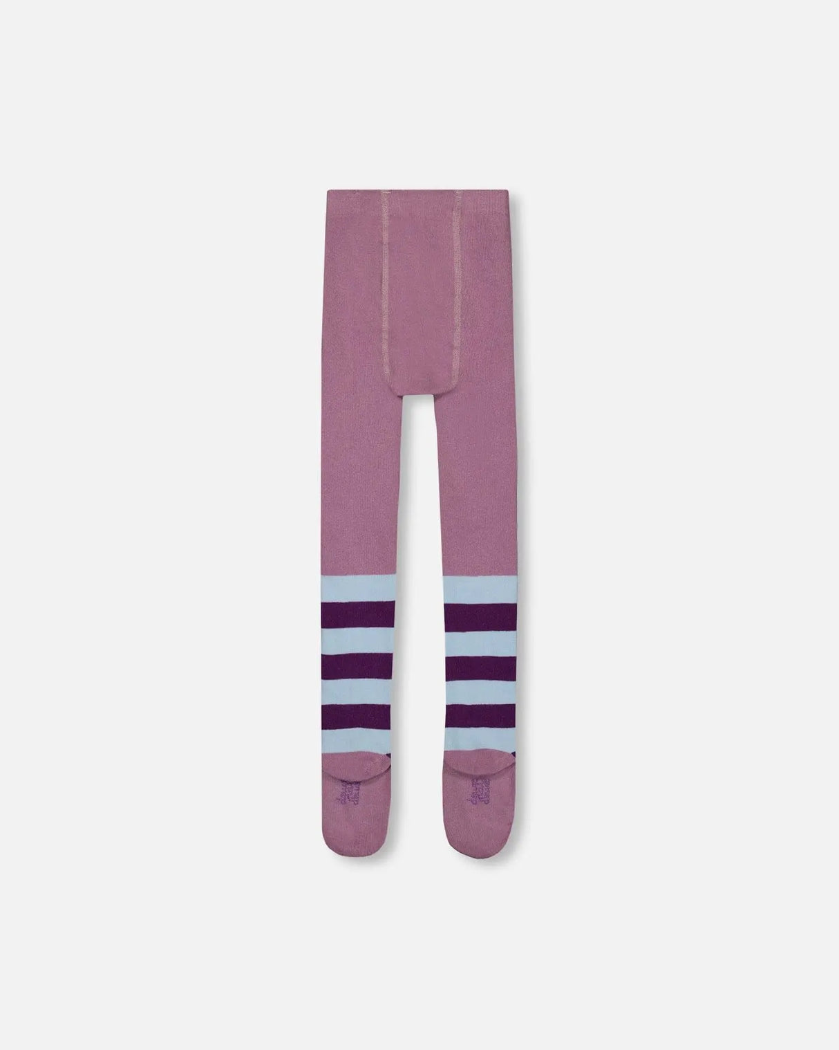 Striped Tights With Crown Knees Mauve | Deux par Deux | Jenni Kidz