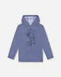 Super Soft Brushed Hooded T-Shirt With Print Blue | Deux par Deux | Jenni Kidz