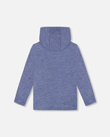 Super Soft Brushed Hooded T-Shirt With Print Blue | Deux par Deux | Jenni Kidz