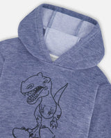 Super Soft Brushed Hooded T-Shirt With Print Blue | Deux par Deux | Jenni Kidz