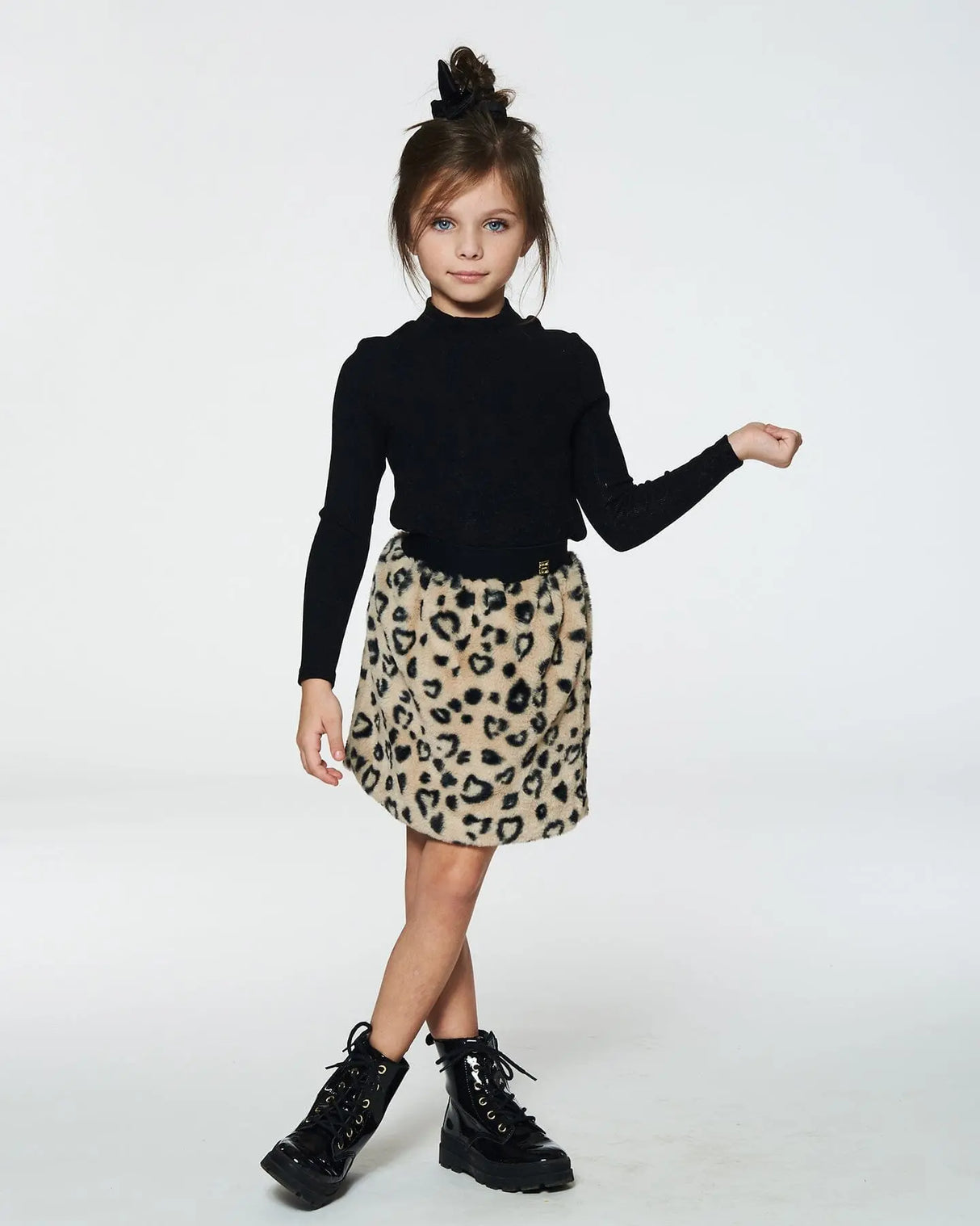 Super Soft Brushed Mock Neck Top Black | Deux par Deux | Jenni Kidz