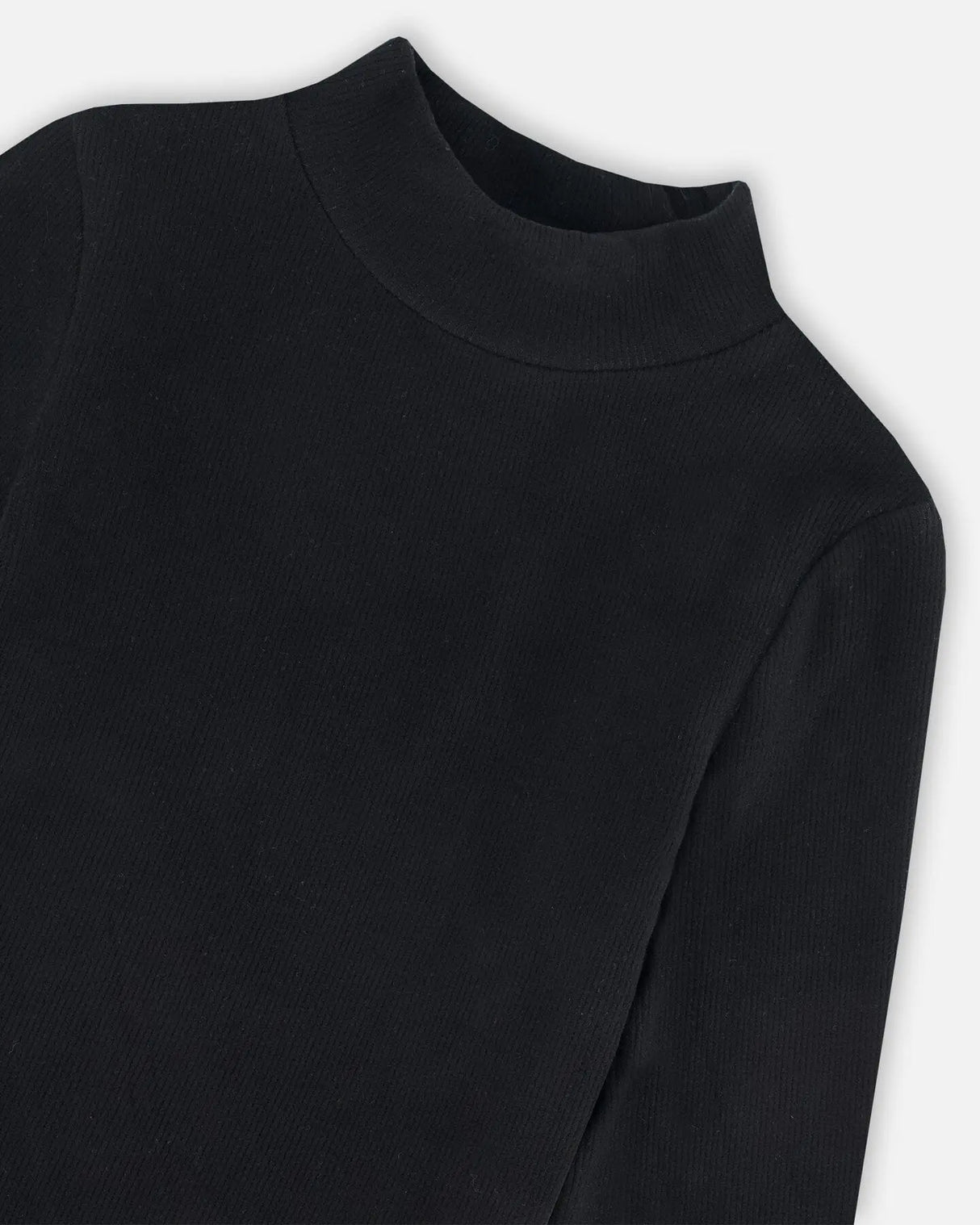 Super Soft Brushed Mock Neck Top Black | Deux par Deux | Jenni Kidz