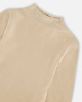 Super Soft Brushed Mock Neck Top Medium Beige | Deux par Deux | Jenni Kidz