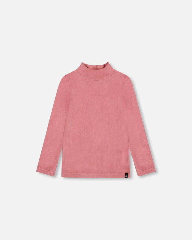 Super Soft Brushed Mock Neck Top Pink | Deux par Deux | Jenni Kidz