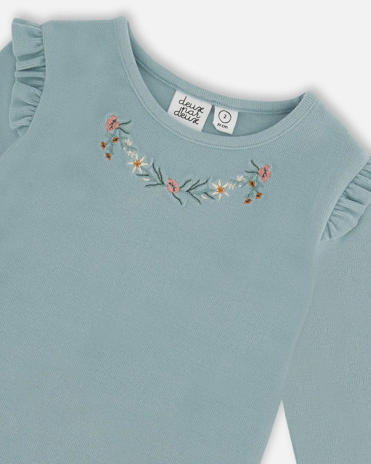 Super Soft Brushed Rib T-Shirt Light Blue | Deux par Deux | Jenni Kidz