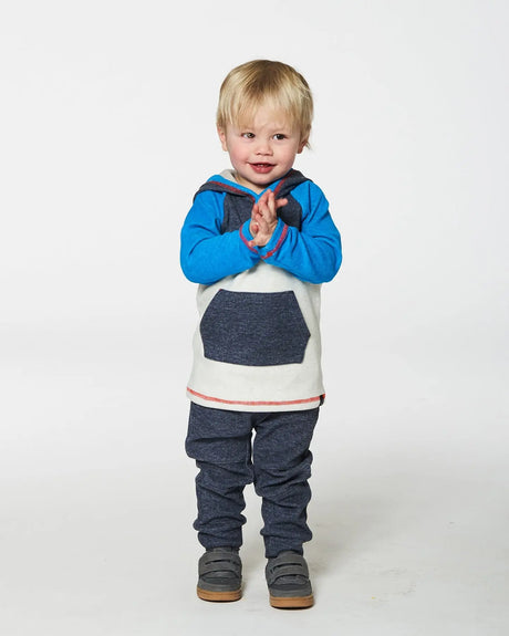 Super Soft Hooded Top And Brushed Jersey Pant Set Navy | Deux par Deux | Jenni Kidz