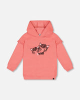 Super Soft Hooded Tunic With Frill Coral | Deux par Deux | Jenni Kidz