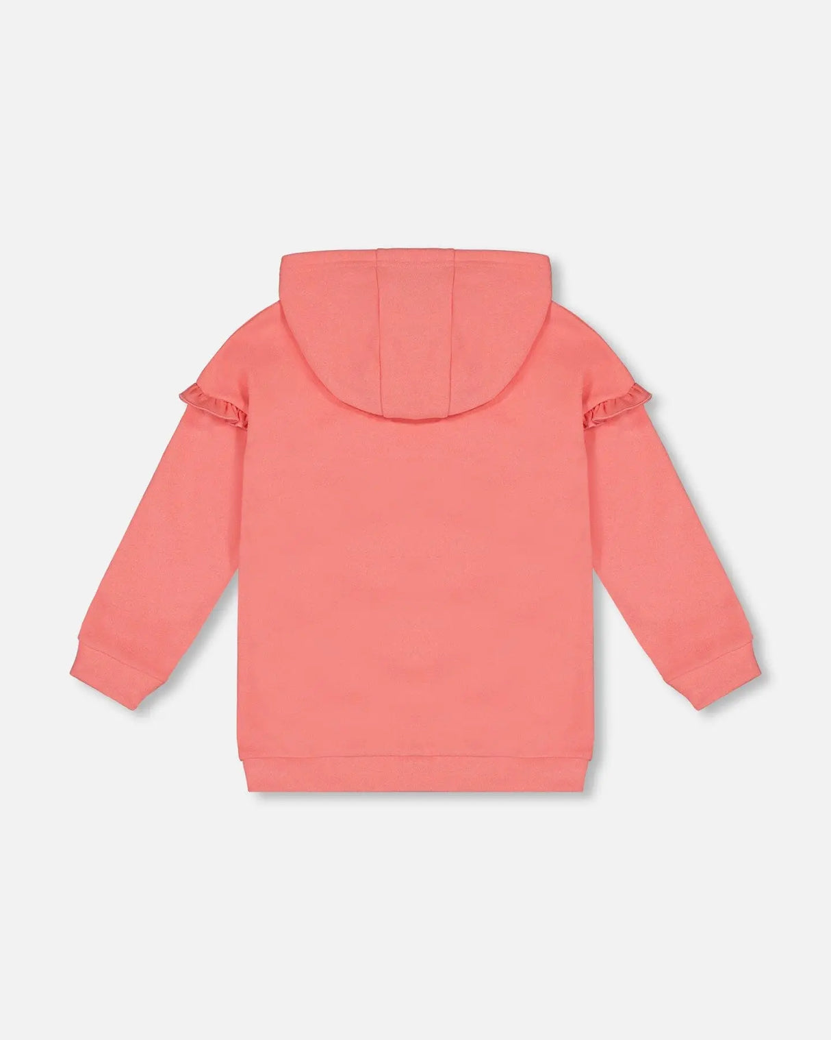 Super Soft Hooded Tunic With Frill Coral | Deux par Deux | Jenni Kidz