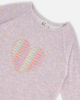 Super Soft Tunic With Heart Light Purple Mix | Deux par Deux | Jenni Kidz