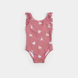 Swan Balloon Print On Jazzberry One-Piece Swimsuit | Petit Lem | Petit Lem | Jenni Kidz