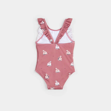 Swan Balloon Print On Jazzberry One-Piece Swimsuit | Petit Lem | Petit Lem | Jenni Kidz