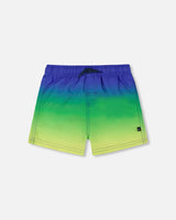 Swim Trunks Blue, Green, And Lime Gradient | Deux par Deux | Jenni Kidz