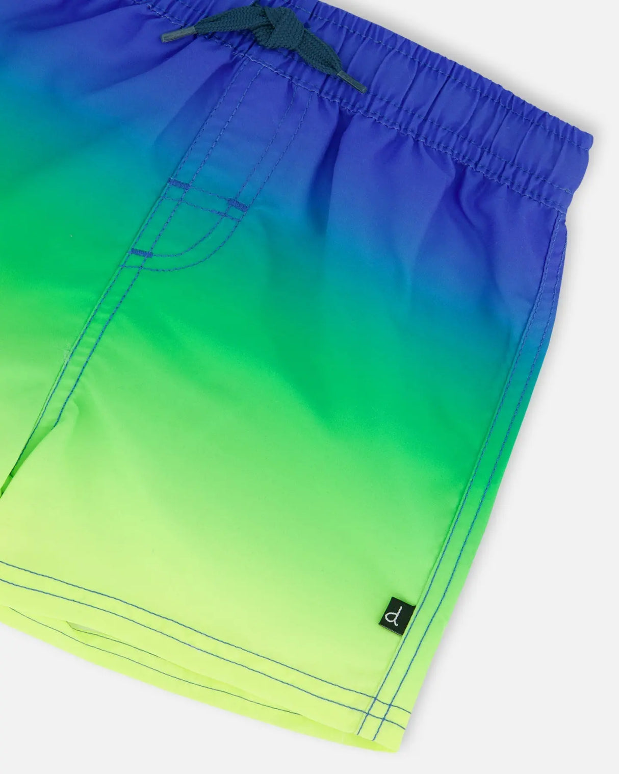 Swim Trunks Blue, Green, And Lime Gradient | Deux par Deux | Jenni Kidz