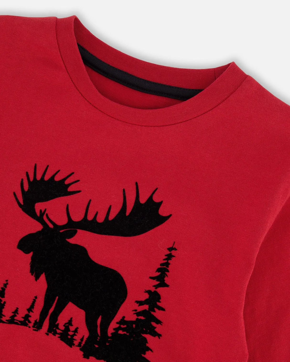 T-Shirt Red With Moose Print | Deux par Deux | Jenni Kidz