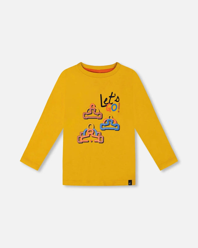 T-Shirt With Print Mustard Yellow | Deux par Deux | Jenni Kidz