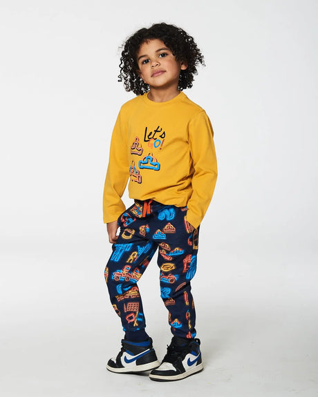 T-Shirt With Print Mustard Yellow | Deux par Deux | Jenni Kidz