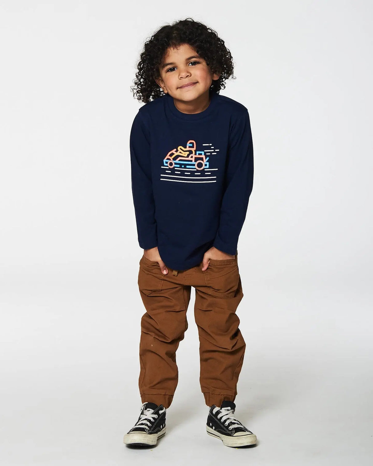 T-Shirt With Print Navy | Deux par Deux | Jenni Kidz