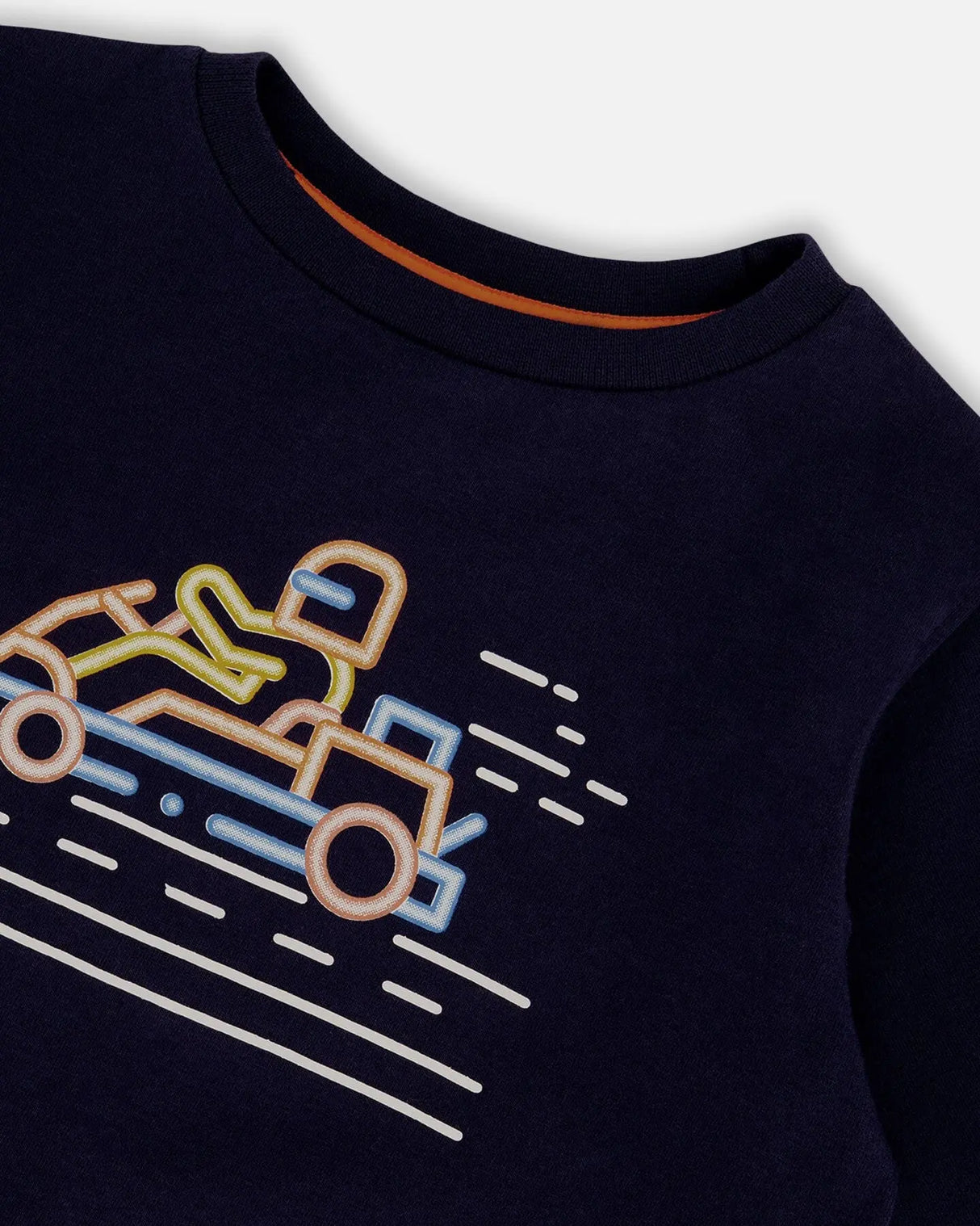 T-Shirt With Print Navy | Deux par Deux | Jenni Kidz