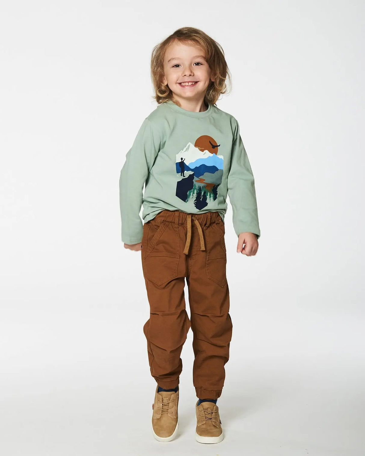 T-Shirt With Print Sage | Deux par Deux | Jenni Kidz