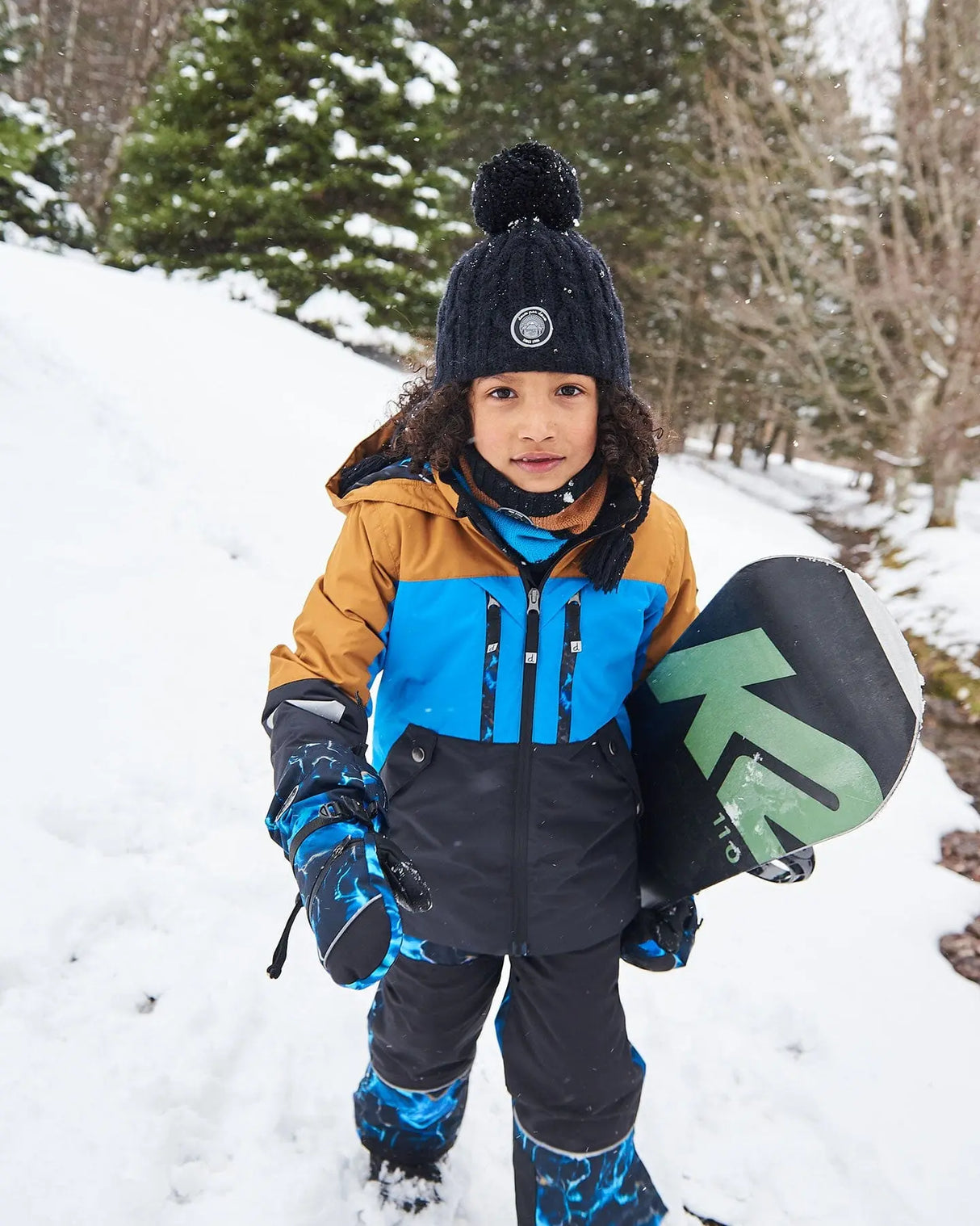 Technical Mittens Black Printed Storm | Deux par Deux | Jenni Kidz