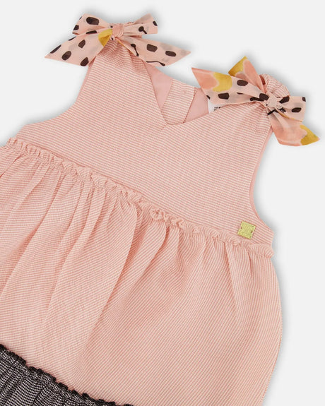 Tiered Dress With Bows Pink And Black | Deux par Deux | Jenni Kidz