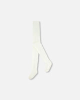 Tights With Bow Jacquard Off White | Deux par Deux | Jenni Kidz