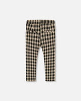 Treggings Plaid Black And Beige | Deux par Deux | Jenni Kidz