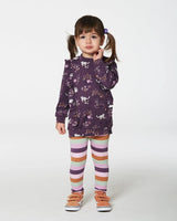 Tunic Mauve Printed Cats And Striped Leggings Set | Deux par Deux | Jenni Kidz