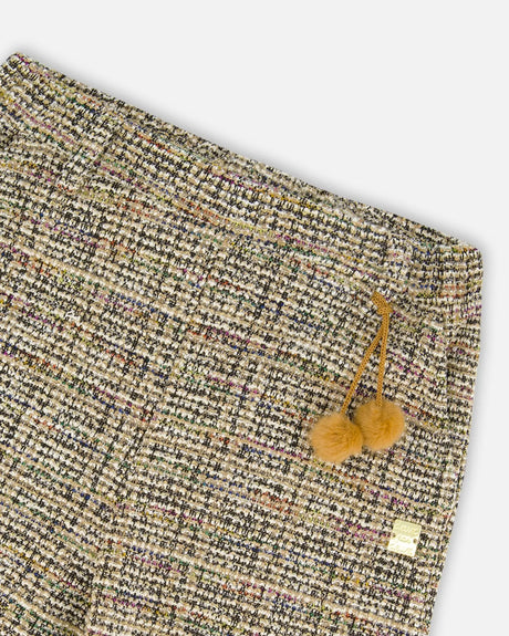 Tweed Flare Pants Beige And Black | Deux par Deux | Jenni Kidz